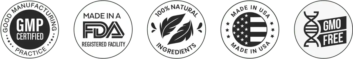 VitaReboot quality and product certification badges